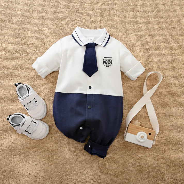 Eboo Stylish Baby Boy’s Romper with Tie&Glasses