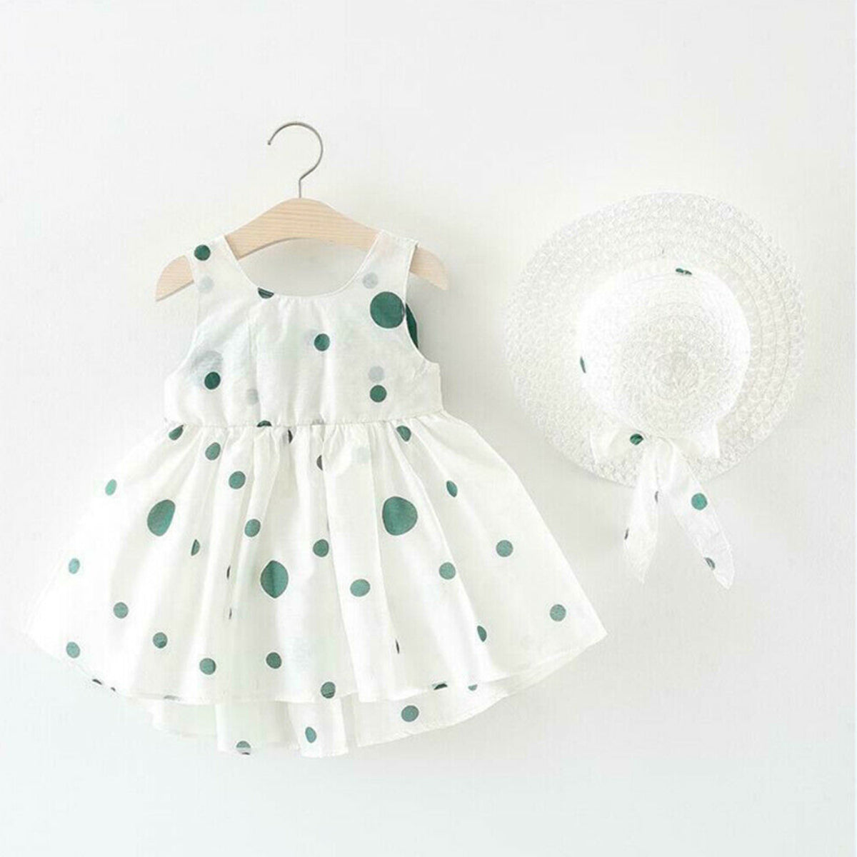 Eboo Summer Skirt with Hat Dress set (GREEN).