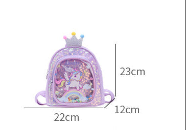 Eboo Cute Glitter Crown Unicorn Kids Backpack â?? Sparkling Sequin Mini School Bag