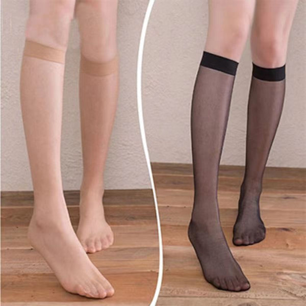 Eboo Women'S Nylon Socks Knee High Stockings Ultrathin Summer Lace Crew Sock