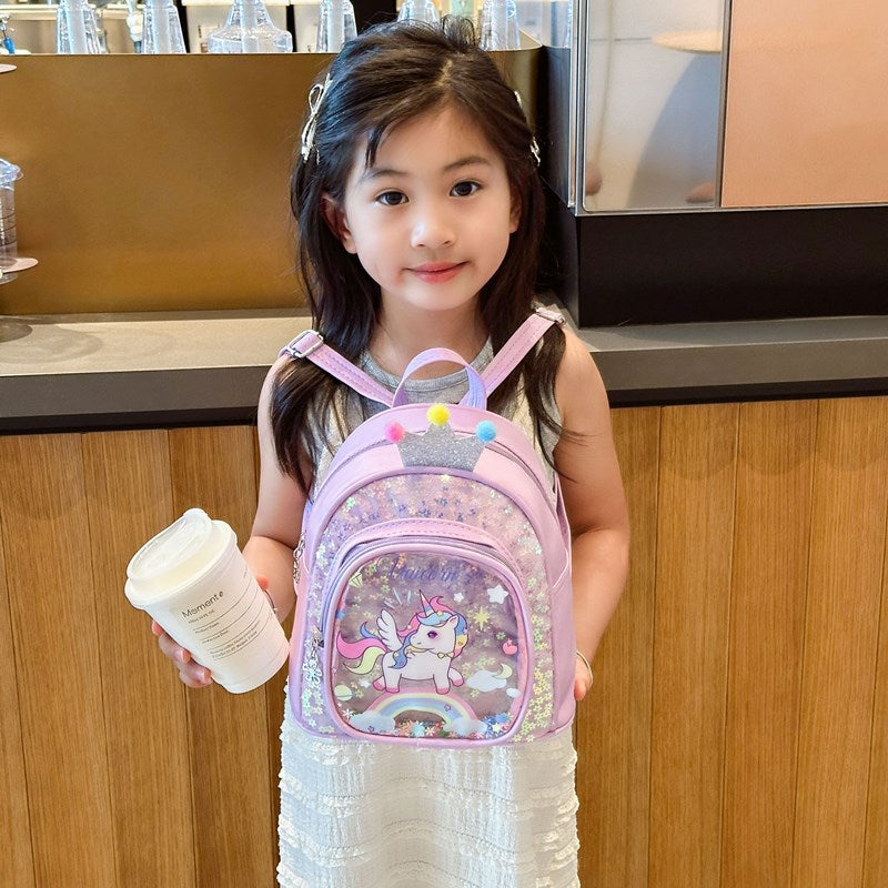 Eboo Cute Glitter Crown Unicorn Kids Backpack â?? Sparkling Sequin Mini School Bag