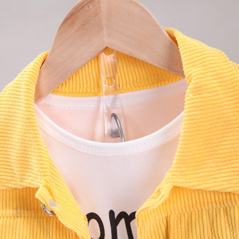 Baby Boy’s Yellow Corduroy Jacket & Pants Set