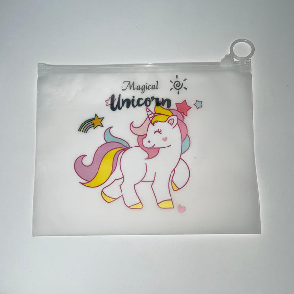 Eboo Korean Translucent Unicorn Cute Girl Pencil Case Stationery Bag Creative Storage File Bag Office Stationery Desk Organizer