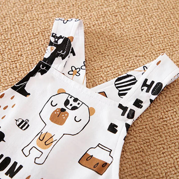 Eboo Cat N Bees Baby Dungaree Romper with Glasses