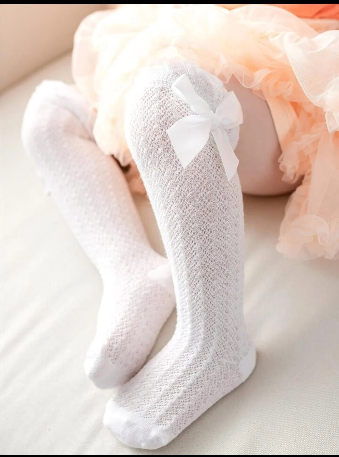 Eboo Baby Girl’s Lace Knee High Socks with Bow