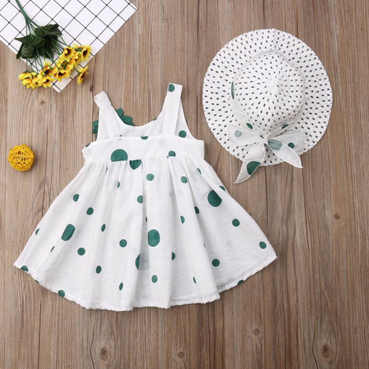 Eboo Summer Skirt with Hat Dress set (GREEN).