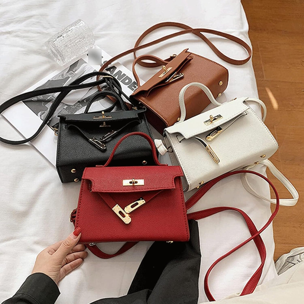 Eboo Women's Trendy Textured Small Square Casual Bags