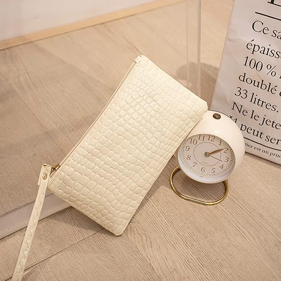 Eboo Fashion Women Faux Leather Plain Armpit Bag,Phone Case,Purse,Clutch (OFF WHITE)