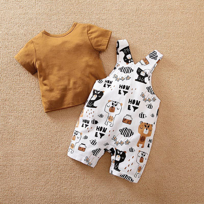 Eboo Cat N Bees Baby Dungaree Romper with Glasses