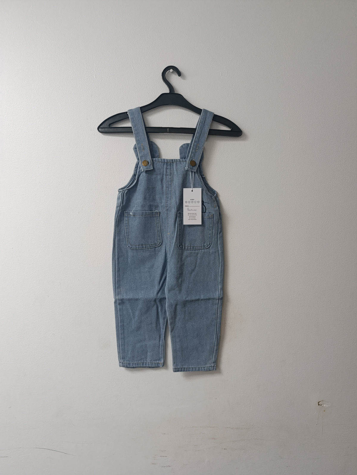 Cute Cat Denim Overalls for Baby Girls