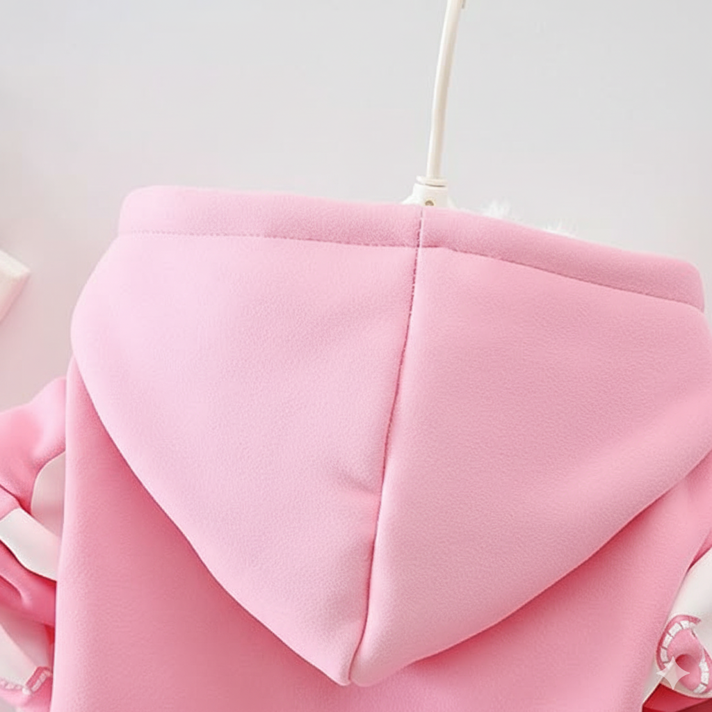 Eboo Winter Girl’s Baby Pink Floral Hoodie and Sweatpants Set