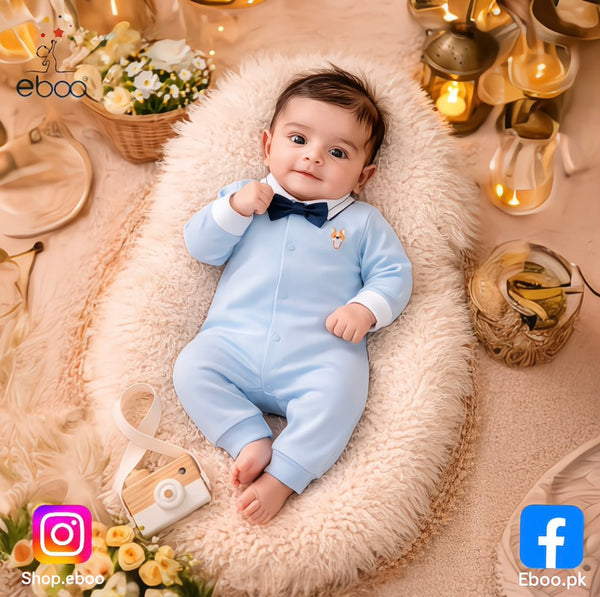 Baby Boyâ??s Light Blue Romper
