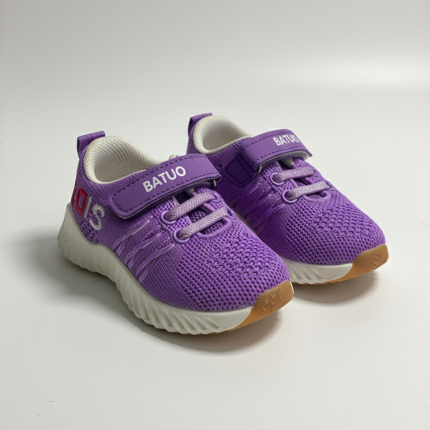 Eboo Purple Kids Sneakers With Velcro