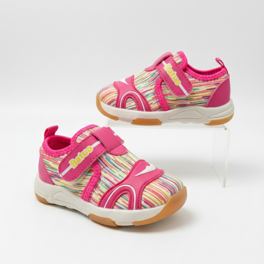 Eboo Rainbow Stripe Kids Sneakers with Velcro Strap