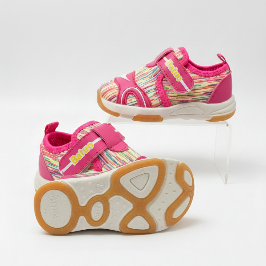 Eboo Rainbow Stripe Kids Sneakers with Velcro Strap