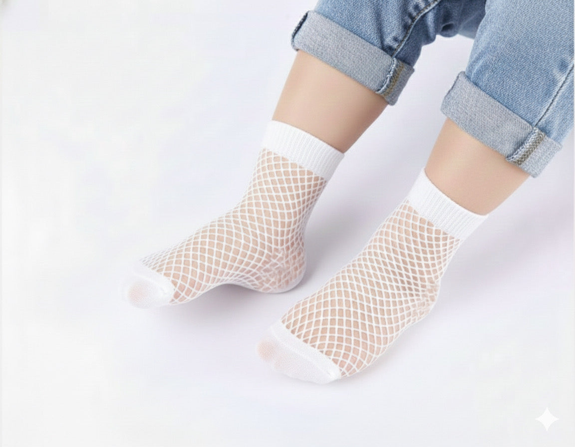 Eboo Mesh Fishnet Socks for Baby Girls - Cotton, Breathable