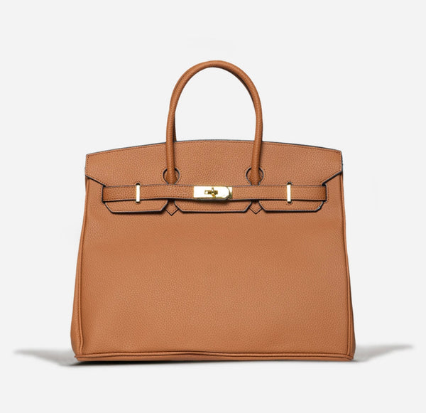 Eboo Women’s Premium Leather Handbag – Elegant Structured Tote Bag with Gold Lock