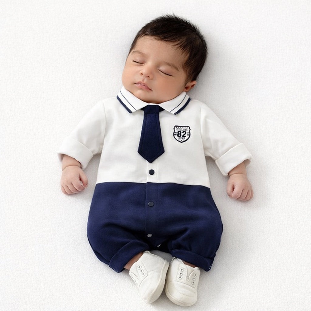 Eboo Stylish Baby Boy’s Romper with Tie&Glasses
