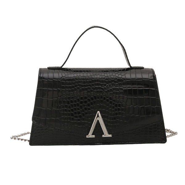 Eboo Structured Top-Handle Satchel with Signature Gold-Tone V-Hardware