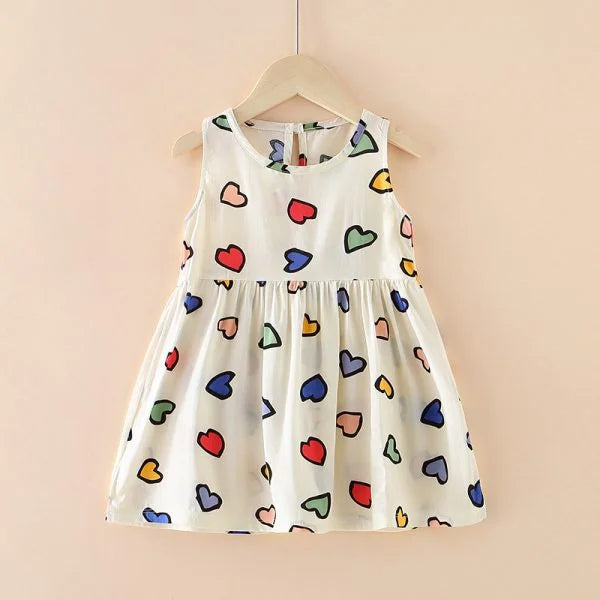 Eboo Princess Multi-Heart Printed Frock for Baby Girls