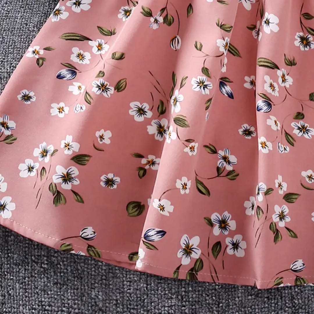 Eboo High Quality Autumn Floral Dress Elegant Flowerwork
