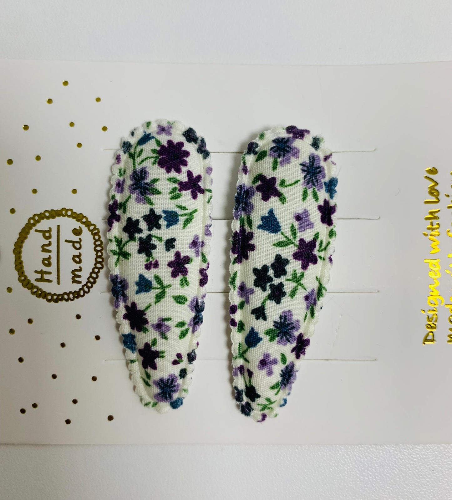 Eboo Hairpins 2pcs Printed Plaid Stripe Girls′ Droplet Clip Baby Hair Accessories Headwear