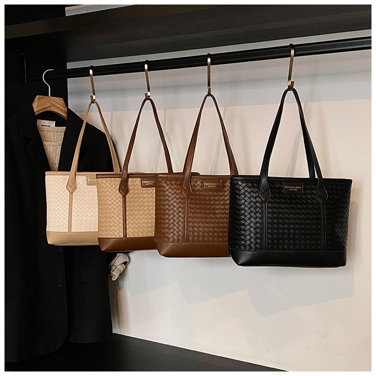 Elegant PU Leather Work Tote β Stylish Single Shoulder Bag for Women