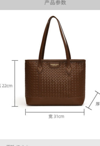 Elegant PU Leather Work Tote β Stylish Single Shoulder Bag for Women