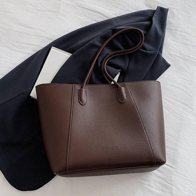 Eboo Sewing Line Simplicity PU Ladies Tote Bags Zipper Shoulder Bags For Women