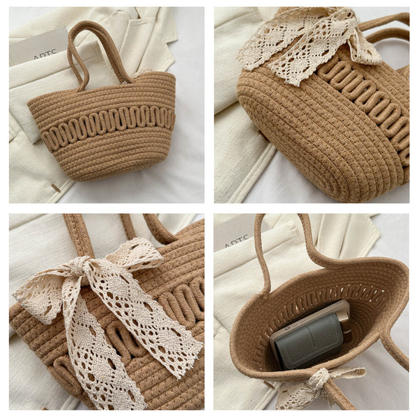4-in-1 Woven Tote Bag â?? Lightweight Beach & Vacation Shoulder Bag for Women