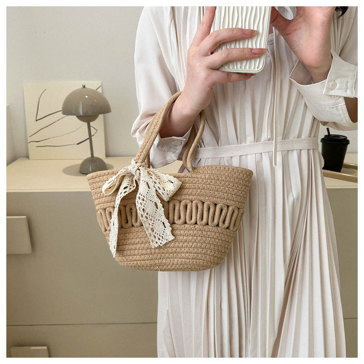 4-in-1 Woven Tote Bag â?? Lightweight Beach & Vacation Shoulder Bag for Women