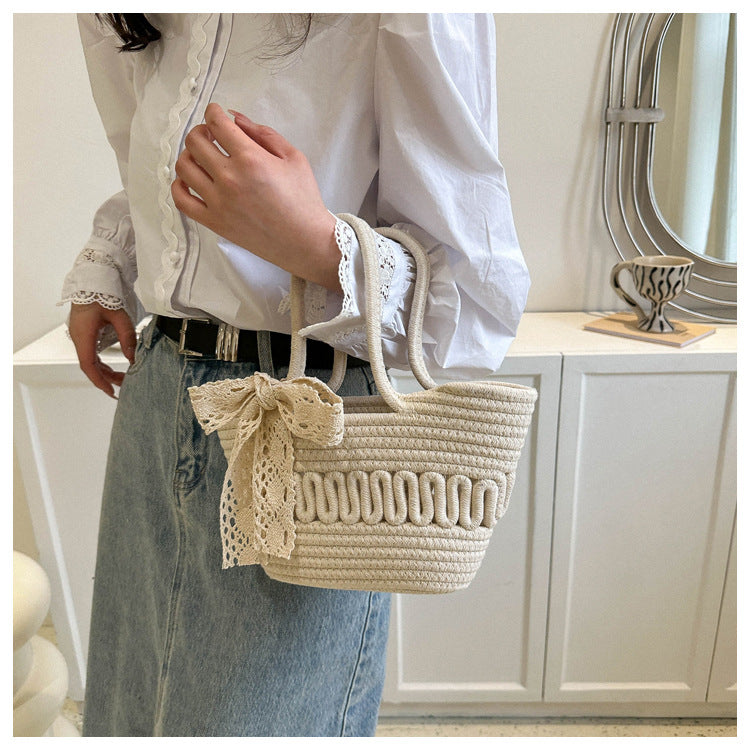 4-in-1 Woven Tote Bag â?? Lightweight Beach & Vacation Shoulder Bag for Women
