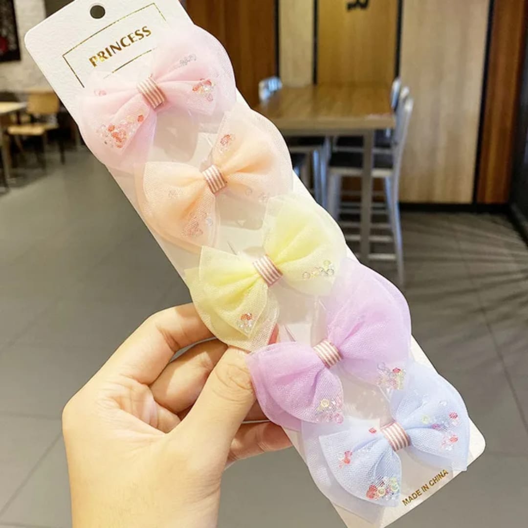 Cute Girls Hair Clips Net Yarn Bows Children Barrettes Hairpins Hair Accessories For Kids Flower Hair Clip Headwear