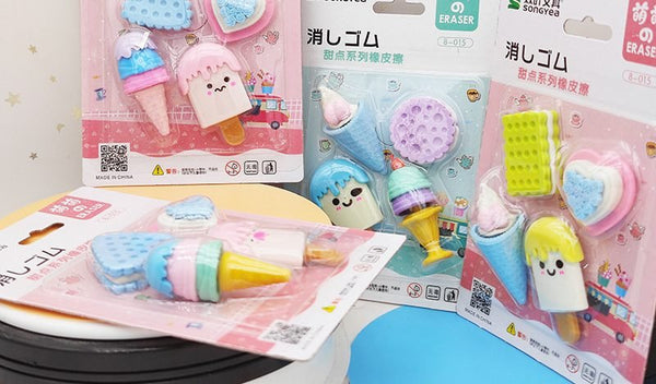 4Pcs /Set Ice-Cream and Cake Eraser