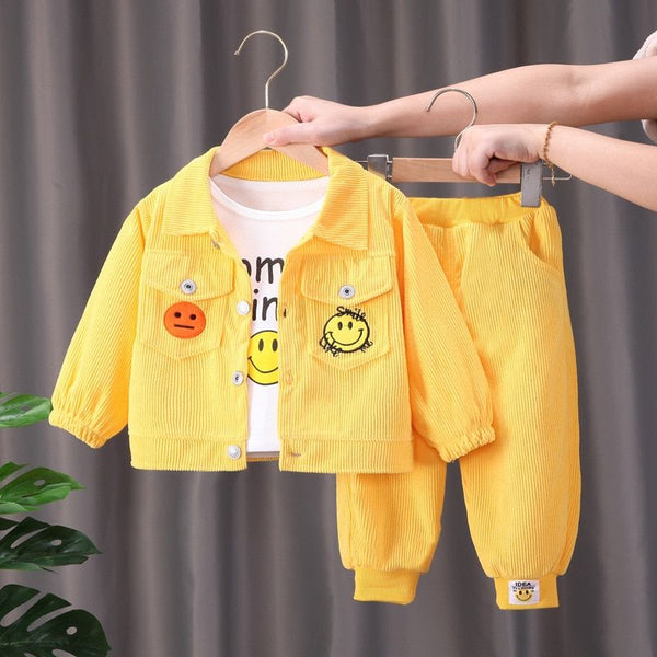Baby Boy’s Yellow Corduroy Jacket & Pants Set