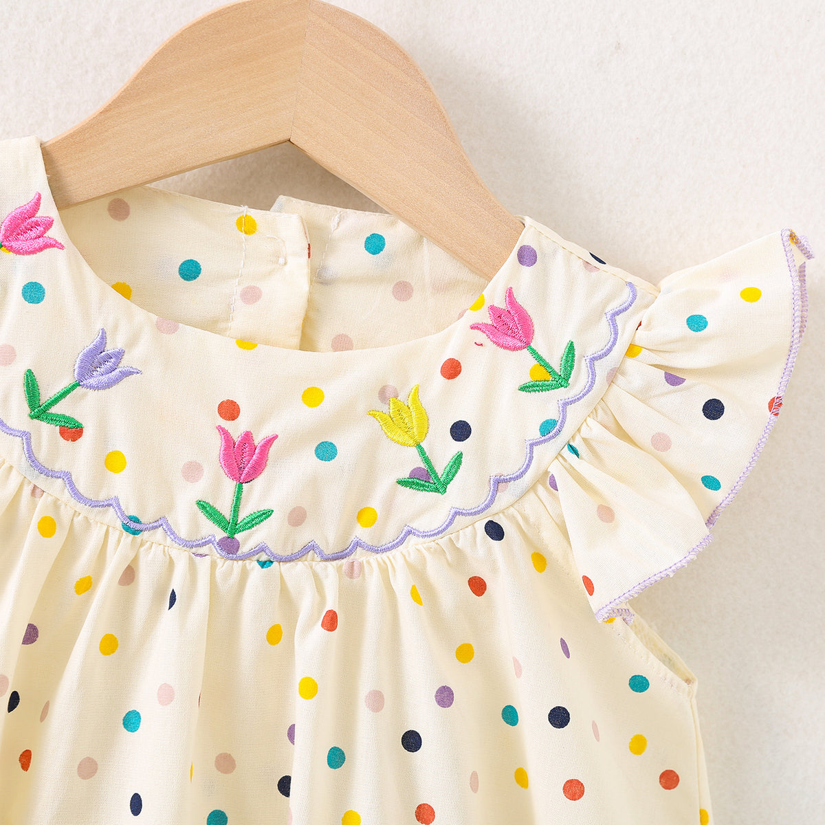 Eboo children's Clothing girls' round-neck flower positioning embroidered dress
