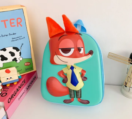 Eboo Cute 3D Fox Hard Shell Kids Backpack with Plush Ears
