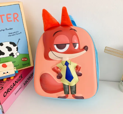 Eboo Cute 3D Fox Hard Shell Kids Backpack with Plush Ears