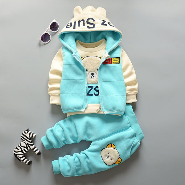 Eboo Baby’s 3-Piece Set – Blue Hoodie, Vest & Pants 4 Winters