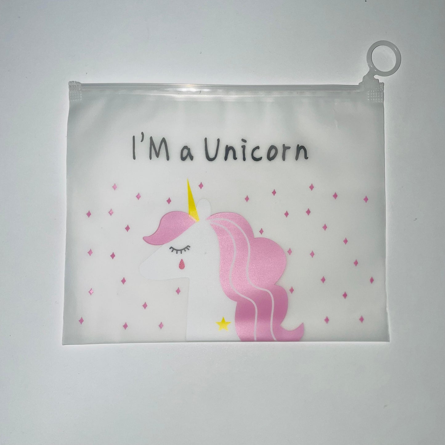 Eboo Korean Translucent Unicorn Cute Girl Pencil Case Stationery Bag Creative Storage File Bag Office Stationery Desk Organizer
