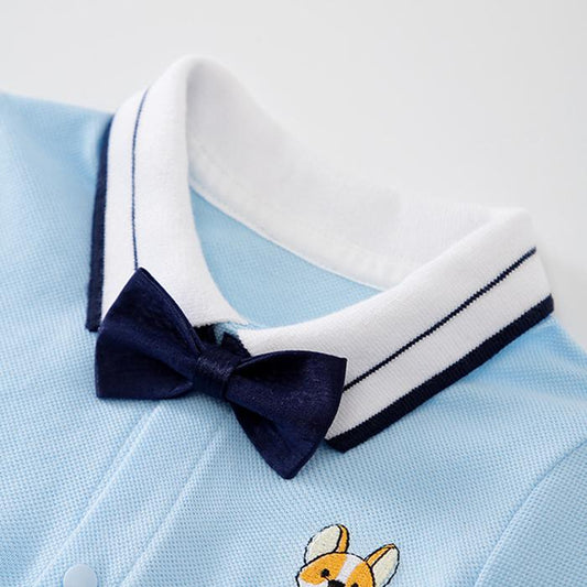 Baby Boy’s Light Blue Romper With Glasses