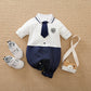 Eboo Stylish Baby Boy’s Romper with Tie&Glasses