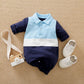 Eboo Blue Shades Polo Style Baby Romper