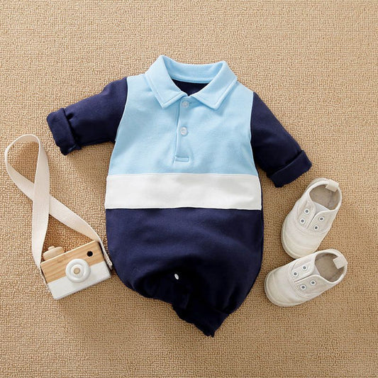Eboo Blue Shades Polo Style Baby Romper
