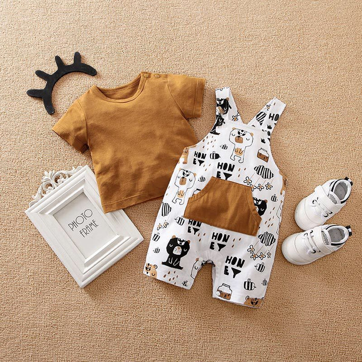 Eboo Cat N Bees Baby Dungaree Romper with Glasses