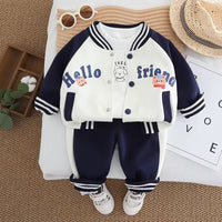 Eboo 3-Piece Varsity Jacket Set - Snap-Button Coat & Graphic Tee
