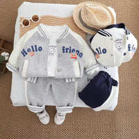 Eboo 3-Piece Varsity Jacket Set - Snap-Button Coat & Graphic Tee