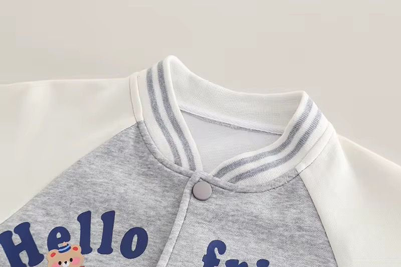 Eboo 3-Piece Varsity Jacket Set - Snap-Button Coat & Graphic Tee