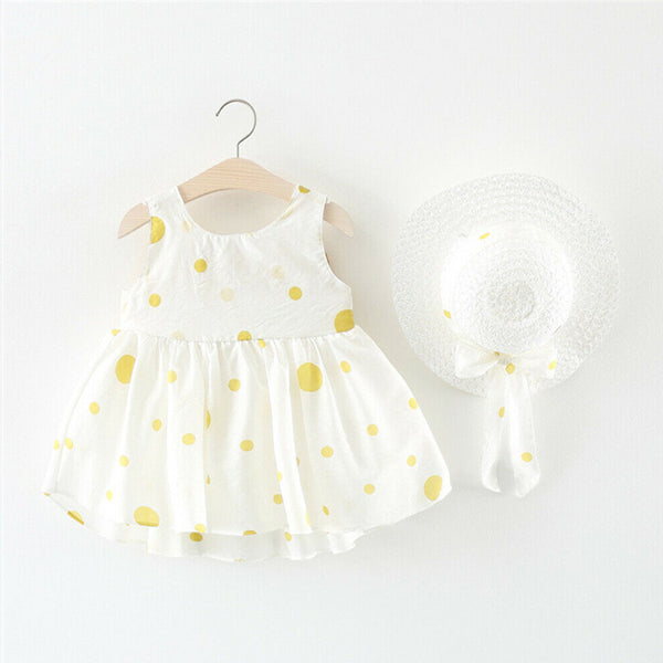 Eboo Summer Skirt with Hat Dress set (Yellow)