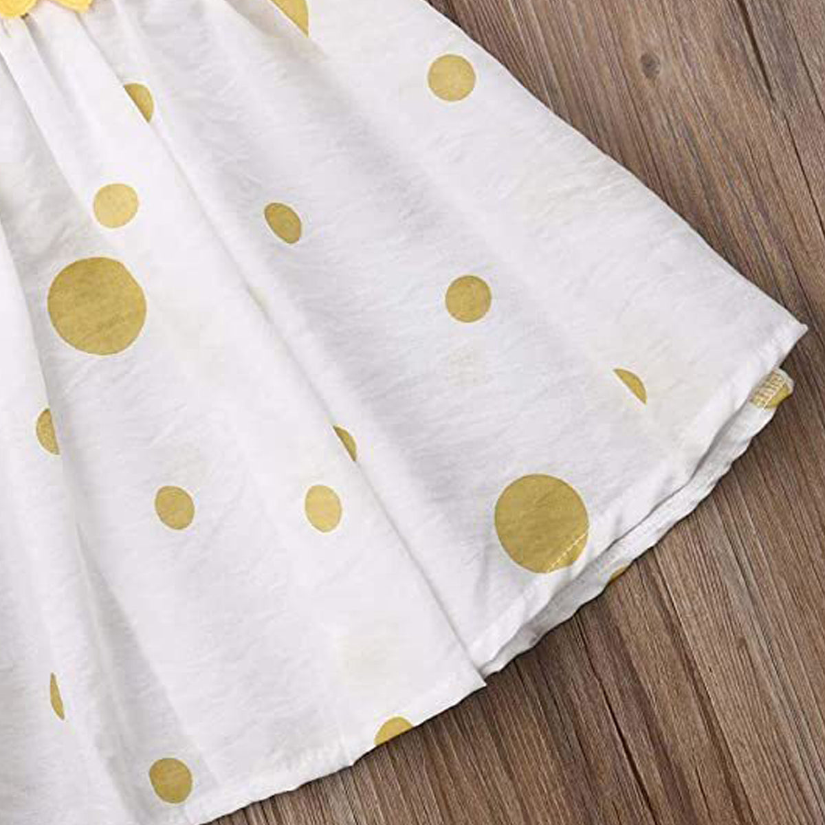 Eboo Summer Yellow Polka Dot Skirt with Hat Dress set